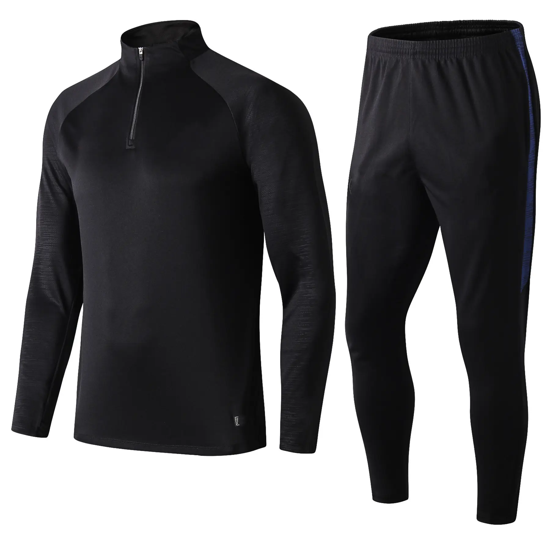 Wholesale Man club soccer uniform Soccer Sweatshirt Tracksuit Half zip Black Tracksuit football jersey winter football jacket