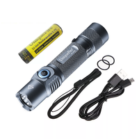 Senter LED Mini Saku USB Isi Ulang 7 Mode Cahaya Putih Terang untuk Luar Ruangan, Berkemah, Mendaki Gunung dengan Basis Magnet