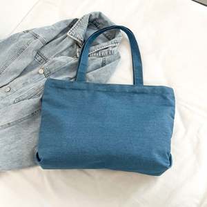 Chic Lightweight Denim Canvas Large Capacity Single <b>Shoulder</b> Tote <b>Bag</b> for Women Solid Color Casual Style Portable Canvas - Product Image 5