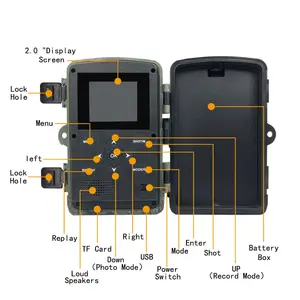 IP66 impermeable 4K 48MP cámara de juego con visión nocturna 0,05 s gatillo activado por movimiento cámara de caza para vida silvestre al aire libre