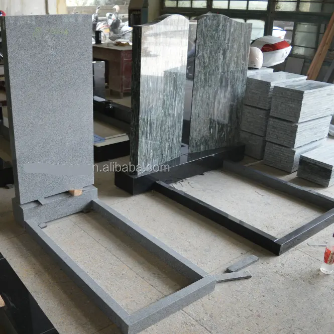 Cheap China Wholesalers Black And Natural Granite Monument Headstone Memorial Stone Tombstone