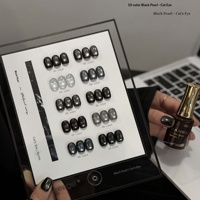 Suuseegel 10 Couleurs Vernis à Ongles Gel Effet Œil de Chat Perle Noire, Gel UV Non Toxique Effet Œil de Chat Perle de Verre Clair de Lune pour Salon de Manucure