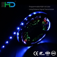 Bande LED adressable SMD5050 RGB 12mm WS2811, bande LED à pixels bullet 12V WS2811, lumière chaude RGB LED WS2811