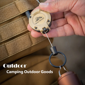 พวงกุญแจโลหะ EDC แบบพกพา พร้อมตัวล็อคป้องกันการโจรกรรม แบบยืดหดได้ แขวนเร็ว ใช้สำหรับตั้งแคมป์ เดินป่า กลางแจ้ง - Product Image 5