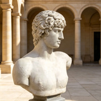 Décoration intérieure de galerie grecque classique, sculpture de buste masculin jeune en marbre blanc sculpté à la main, personnalisable