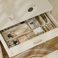 Organisateur de tiroir en plastique PP de style japonais, séparateur de couverts rétractable, boîte de rangement multifonctionnelle pour fournitures de bureau
