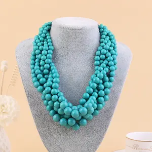 Fashion Handmade Multi Strand Necklace Women Resin Made Statement Necklace Personalizied Chunky Necklace