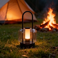 Lampe de table minimaliste moderne de luxe léger, lampe de chevet rechargeable à trois intensités, veilleuse avec abat-jour marron