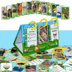 Herramienta de Aprendizaje para Niños Pequeños, Tabla de Bolsillo de Doble Cara con Animales para el Reconocimiento de Palabras, para Jardín de Infancia - Product Image 2