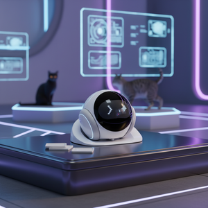 Robot Compagnon Intelligent Électronique pour la Maison avec Caméra à Distance et Surveillance <span class=keywords><strong>Mobile</strong></span> pour Personnes Âgées, Enfants et Soins aux Animaux (Chats) - Nouveauté 2026 - Vente Flash - Product Image 3