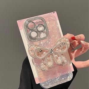 Custodia per <span class=keywords><strong>iPhone</strong></span> 16 15 <span class=keywords><strong>Pro</strong></span> <span class=keywords><strong>Max</strong></span> XP973 Stile Fatato con Perle <span class=keywords><strong>Rosa</strong></span> e Diamanti Scintillanti a Forma di Farfalla, Nuovo Modello per Apple 14 <span class=keywords><strong>13</strong></span> - Product Image 5