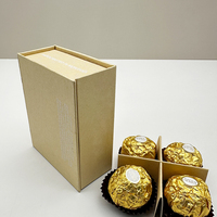 Boîtes à chocolat personnalisées de luxe en gros, emballages cadeaux rigides, boîte à chocolat kraft à 4 cavités avec fenêtre
