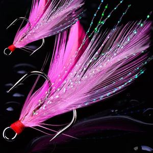 Acier à haute teneur en carbone avec paillettes de plumes Triple crochet Triple crochet résistant à la corrosion adapté à la pêche en eau salée ou en rivière - Product Image 3