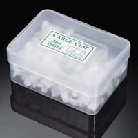 RUNBO 16mm Clips de câble en plastique blanc 100 pièces, serre-câbles à clouer pour fixation murale, organisateur de câbles électriques