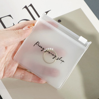 Sac à bijoux zip-lock transparent en PVC personnalisé pour vêtements en plastique givré imprimé offset avec fermeture éclair pour boucles d'oreilles et colliers