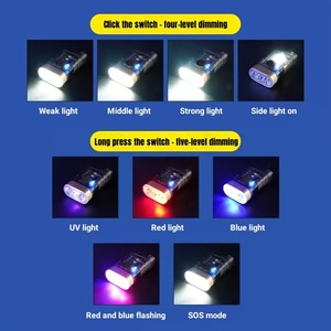 Baifeng Mini Keychain <b>Flashlight</b> <b>Led</b> Rechargeable Battery Outdoor Use Type C Charging Red Blue White Light - Product Image 5