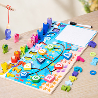 Q&M Tablero Logarítmico Multifuncional de Madera para Niños, Tablero de Actividades, Juego de Emparejamiento de Formas, Juguete Educativo Montessori para Niños