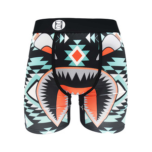 Slip Boxer da <span class=keywords><strong>Uomo</strong></span> a Vita Media, Traspiranti, in Maglia Stampata, con Logo in Vita, Stile Sportivo Europeo Americano di <span class=keywords><strong>Tendenza</strong></span> - Product Image 1