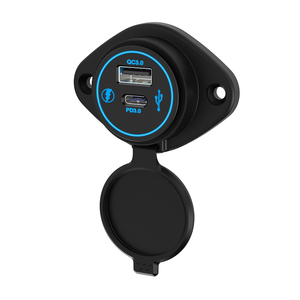 Montage sur panneau étanche IP67 2 ports Usb a C QC 3.0 36W PD 3.0 30W <span class=keywords><strong>12V</strong></span> 24V plat réversible double port Usb chargeur <span class=keywords><strong>prise</strong></span> de courant - Product Image 2