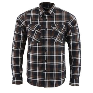 Camisa de franela de algodón para hombre con cierre de botón frontal de manga larga y costuras duraderas, ropa perfecta para montar en motocicleta al aire libre - Product Image 1