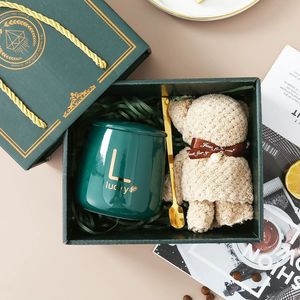 Luxury Custom Color Coffee Mug Beverage Lovely Ins Coffee Cup with Warmer Mug Set Gift Box Sublimation Box Packaging with Foam - Product Image 1