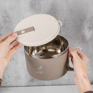 Tazón de Acero Inoxidable para Fideos Instantáneos, Tazón para Fideos Instantáneos para Dormitorio, Tazón de Arroz para el Hogar, Lonchera Grande para Cafetería - Product Image 6