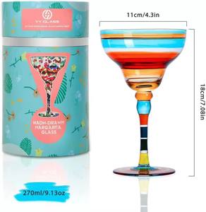 Copas de Martini creativas pintadas a mano Cristalería pintada a mano por artistas Copas de Margarita únicas y decorativas Copa de vino - Product Image 2