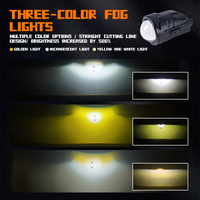 Feux antibrouillard avant de voiture 60W 2,0 pouces Bi LED Projecteur antibrouillard 12V 3000K 4300K 6000K Lentille de phare antibrouillard tricolore 12V 24V