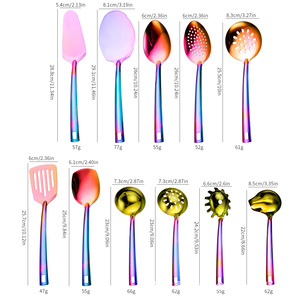 Juego de Utensilios de Cocina de Acero Inoxidable de 11 Piezas: Espumadera, Cuchara, Espátula Ranurada, Servidor de <span class=keywords><strong>Pasta</strong></span>, Utensilios para Hoteles y Restaurantes - Product Image 5