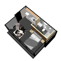 Maison conteneur portable et pliable de 20 pieds avec design moderne, couleur personnalisée, appartement et chambre à coucher