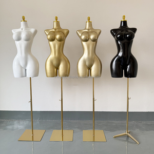 Maniquí de Torso Femenino BBL <span class=keywords><strong>con</strong></span> Curvas, Medio Cuerpo, Caderas y Busto <span class=keywords><strong>Grandes</strong></span>, Hecho de Fibra de Vidrio Duradera, Estilo Brasileño Dorado - Product Image 1