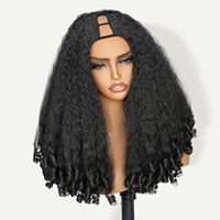 Perruque synthétique Afro bouclée à ondulations rebondissantes, coupe en V, 24 pouces, résistante à la chaleur, avec pointes bouclées, pour femmes noires, en fibre haute température