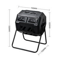 Poubelle à compost robuste pour jardin, cour, usage extérieur, tambour rotatif de compostage des déchets 160L