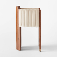 ATUNUS Chaise de salle à manger élégante et luxueuse de style moderne Tabouret de bar Cadre en bois massif avec tissu en velours Fauteuil de salle à manger de loisir