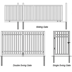 HT-FENCE vorgefertigte geschmiedete Streikposten Top Garden Durable Steel Fence Stahlrohr zaun