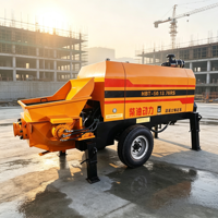 Pompe à béton portable sur remorque, machine de transfert de béton mobile pour le coulage de béton sur chantier