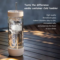 Gobelet en verre borosilicate de haute qualité, à double paroi, isolé, portable, anti-fuite, pour boissons froides, pour usage quotidien