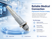 Connecteur circulaire jaune 1P 4 broches à ressort en plastique pour câble de caméra d'endoscope, certifié CE RoHS