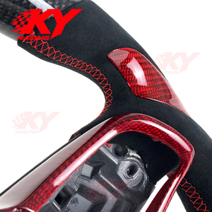 พวงมาลัยหนังกลับคาร์บอนไฟเบอร์แบบกำหนดเองสำหรับรถยนต์ Volkswagen VW Golf Mk7 Mk7.5 R 7R GTI Mk6 6R Mk8 Polo Tiguan - Product Image 3