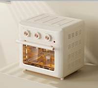 Friteuse à air chaud électrique en acier inoxydable de 15 L, 1600 W, avec commande manuelle et fenêtre en verre transparent, pour usage domestique et hôtelier