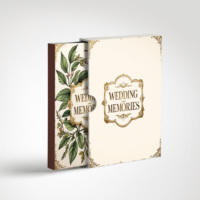 Carnet de notes/agenda de luxe A5 en cuir PU mat avec reliure cousue, impression personnalisée, idéal pour mariage, avec étui de protection