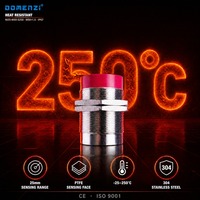 Capteur de proximité résistant à la chaleur Domenzi, détection de métaux sans contact, 250°C, 25 mm, NPN, câble de 20 m pour l'automatisation industrielle