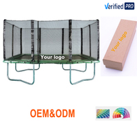 Trampolín Elástico Rectangular de 14*16 pies para Interiores/Exteriores, Trampolín Plegable de PVC/PP con Marco de Acero para Adultos/Niñas