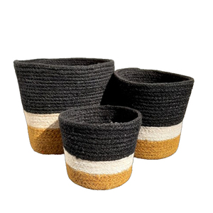 <b>Large</b> Capacity Jute Cotton Rope Woven <b>Laundry</b> Basket <b>Hamper</b> With Comfortable Carry Handles Durable Storage Organizer For Clothes - Product Image 3