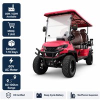 Nouvelle voiturette de golf électrique 6 places 4+2, batterie lithium 72V, homologuée pour la route, OEM ODM, couleur personnalisée, Club Car, 35 km/h, autonomie 90 km