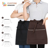 Demi-tablier court en sergé durable et réutilisable pour serveur de cuisine, restaurant, café, hôtel, boulangerie