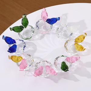 Figurine d'oiseau en cristal, verre, faite à la main, thème animal, décoration de la maison, petit ornement, cadeau - Product Image 3