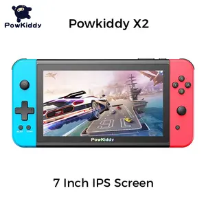 POWKIDDY X2 7 "IPS 스크린 핸드 헬드 게임 콘솔 내장 11 시뮬레이터 PS1 3D 게임 레트로 아케이드 콘솔 2500 게임 어린이 선물