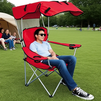 Chaise de camping pliable de luxe portable de haute qualité pour l'extérieur, avec auvent, pour la randonnée, les voyages, la pêche et la plage - Vente en gros usine