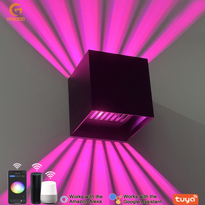 โคมไฟติดผนังในร่ม รูปทรงสี่เหลี่ยม แหล่งกำเนิดแสง LED อลูมิเนียม IP65 สำหรับใช้งานกลางแจ้ง ขั้วหลอด Gu10 สำหรับตกแต่งสวนบ้าน - Product Image 3